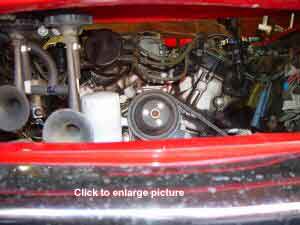 FIAT Dino Spider motor viewed from where radiator should be