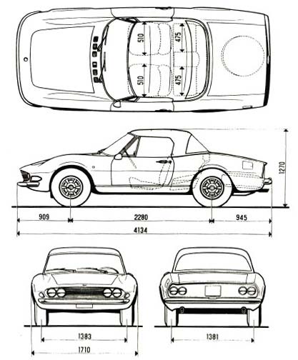 fiat dino spider measurements